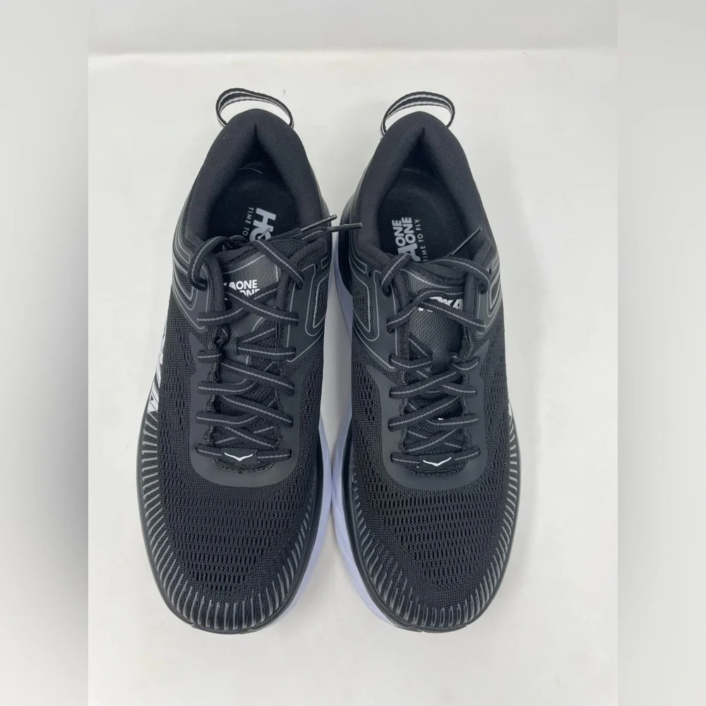 New Hoka One One Bondi 7 Black White Running Sneakers Size 9.5 Women - Picture 5 of 10